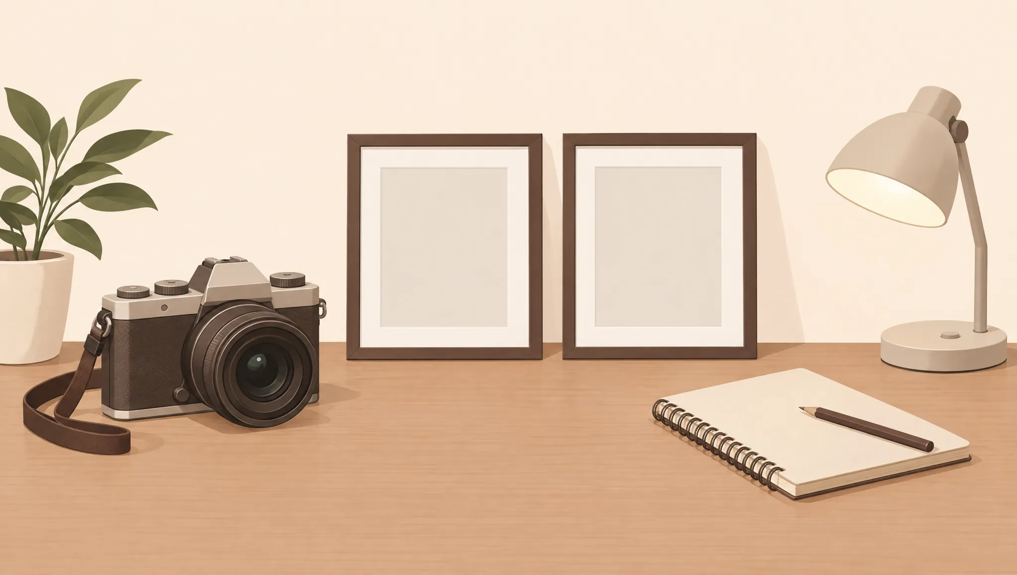 Kamera und schematische Bildrahmen zur Fotodokumentation.